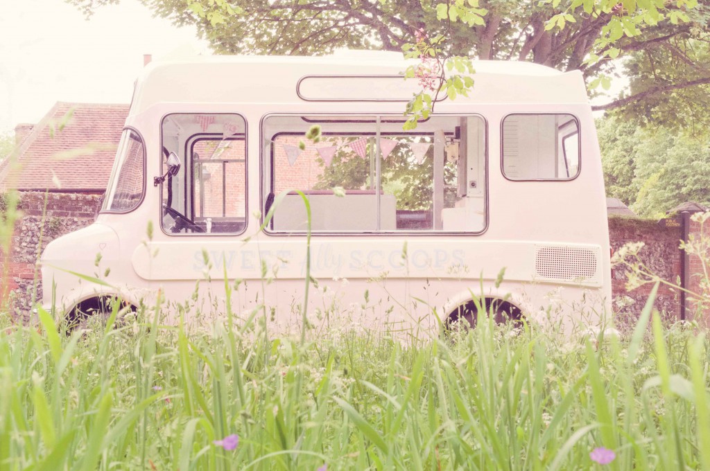 Pink and White Ice Cream Van