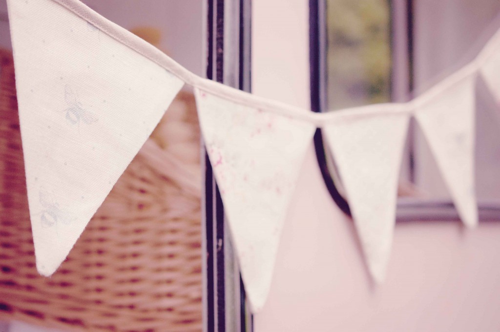 Peony and Sage floral bunting on ice cream van