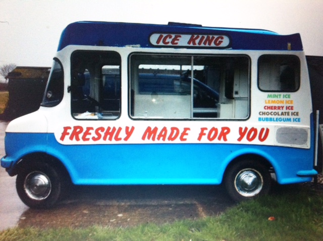 My bedford blue and white old vintage ice cream van