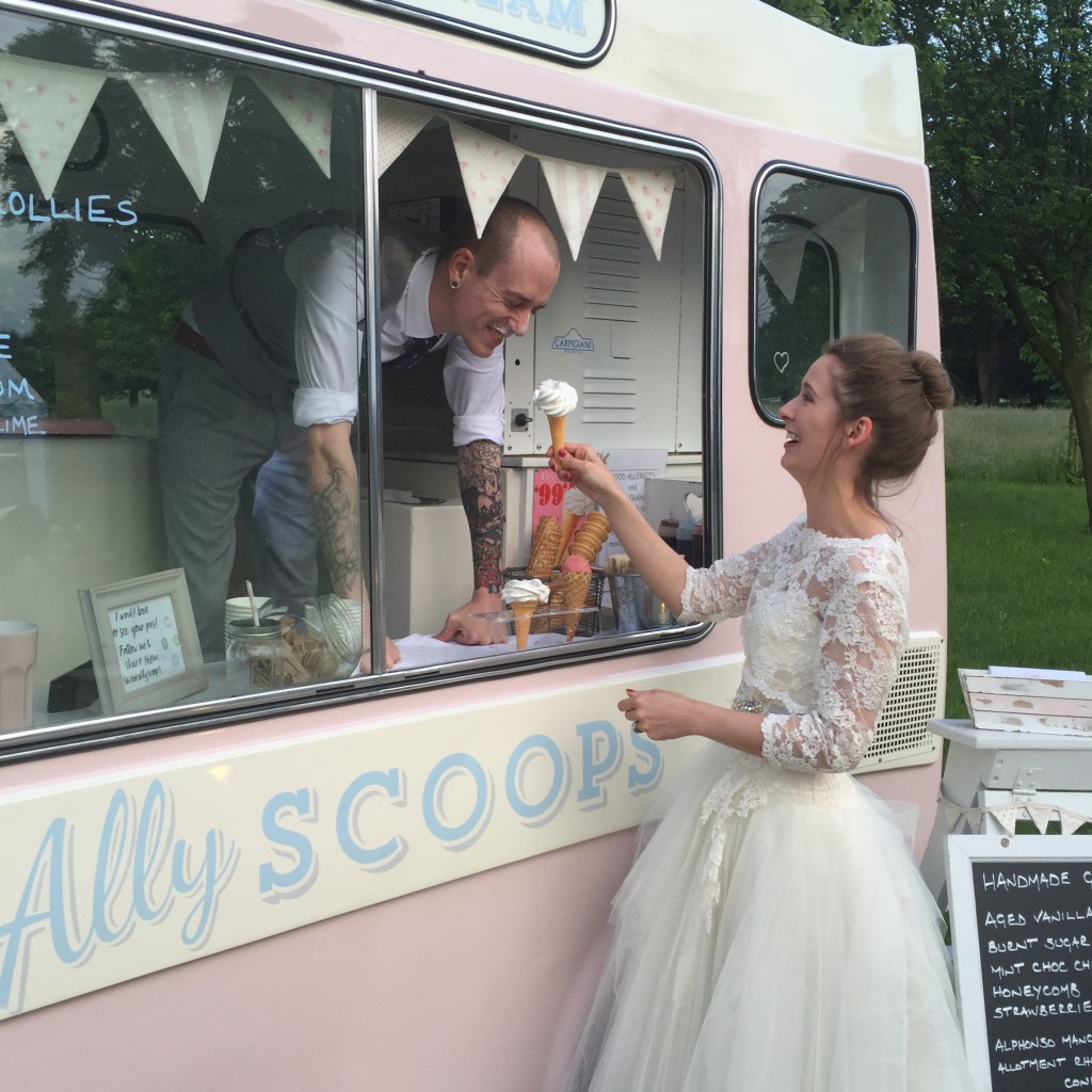 groom serving his bride!