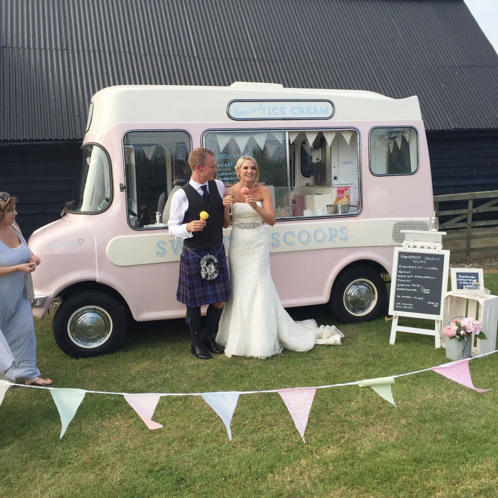 wedding bunting and ice cream